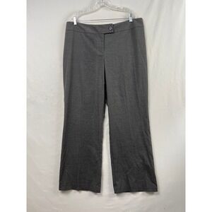 Mossimo Dress Pants Women 20W Grey New Stretch Wide Leg Micro Check Trousers